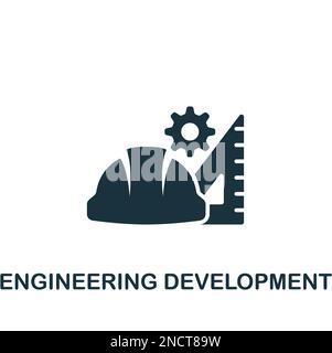 Engineering development icon. Monochrome simple sign from engineering ...