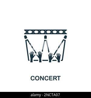 Concert icon. Monochrome simple sign from entertainment collection. Concert icon for logo, templates, web design and infographics. Stock Vector
