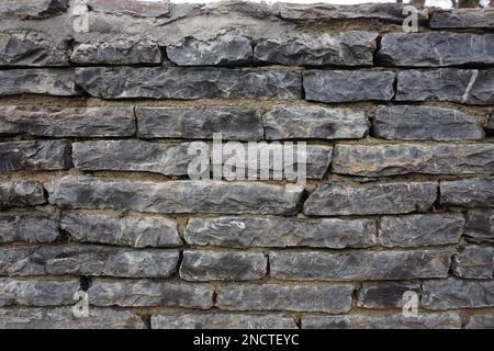 stone wall, stones aged gray color Stock Photo