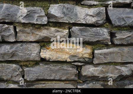 stone wall, stones aged gray color Stock Photo