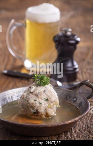Austrian Soup In Copper Pot Stock Photo