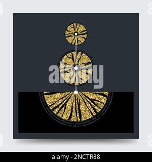 A vector illustration wall frame print featuring geometric shapes art brush design for a home decor poster, interior art print image Stock Vector