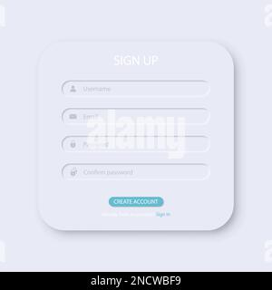 Sign up window box interface template. Vector illustration Stock Vector