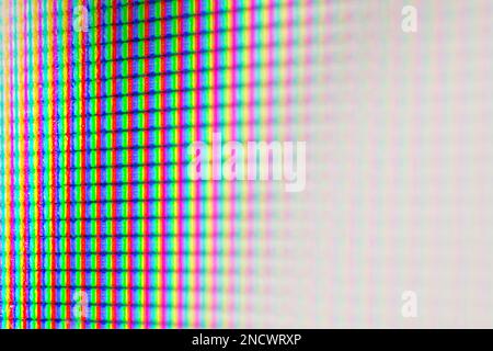 LED LCD screens RGB pixels - screen panel - super macro Stock Photo