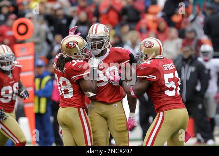 San Francisco 49ers cornerback Deommodore Lenoir (38) and San Francisco  49ers defensive end Charles Omenihu (92) celebrate after stopping Minnesota  Vi Stock Photo - Alamy