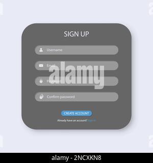Sign up window box interface template. Vector illustration Stock Vector