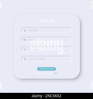 Sign up window box interface template. Vector illustration Stock Vector