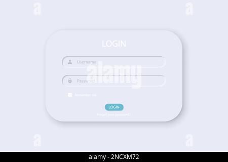Login window box interface template. Vector illustration Stock Vector ...