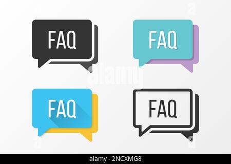 Set of FAQ icons in different styles Stock Vector