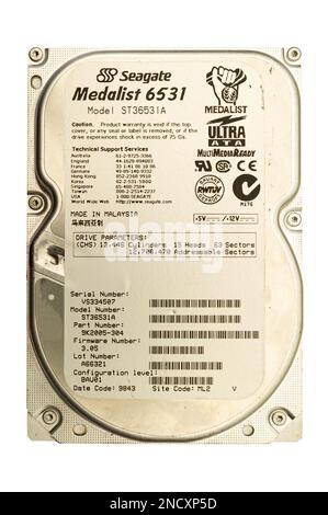 Vintage Seagate 3.5 inch hard disc drive Stock Photo