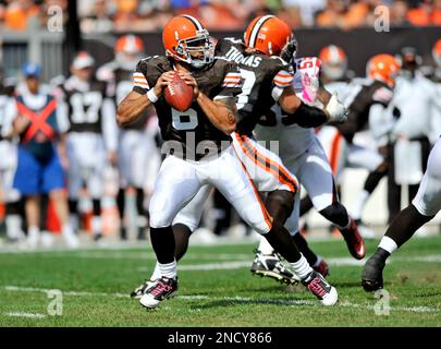 19 SEP 2010: Cleveland Browns quarterback Seneca Wallace (6) throws during  the Browns game against the the Kansas City Chiefs in Cleveland Ohio  September 19, 2010. (Icon Sportswire via AP Images Stock Photo - Alamy