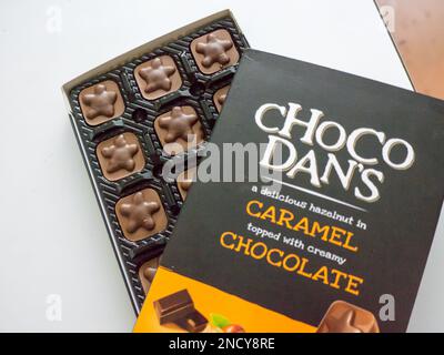 CHOCO DAN'S Chocolate candies. Stock Photo