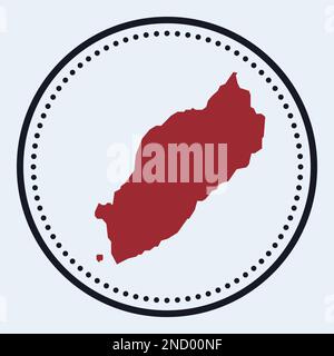 Itsukushima round stamp. Round logo with island map and title. Stylish minimal Itsukushima badge with map. Vector illustration. Stock Vector