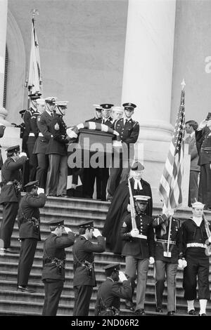 Jimmy Carter, Muriel Humphrey and Rosalynn Carter at funeral services ...