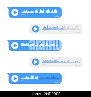 Voice messages bubbles social media icons . Vector illustration Stock Vector