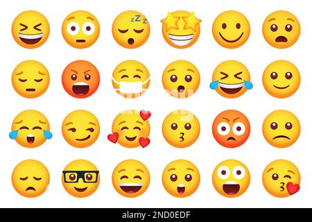 set of emoticon smile icons Stock Vector Image & Art - Alamy