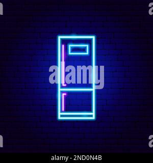Fridge Neon Sign Stock Vector