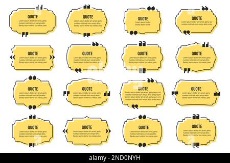Big set of quote text vintage labels frames in a flat design. Quote textbox collection Stock Vector
