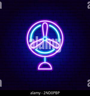 Air Fan Neon Sign Stock Vector