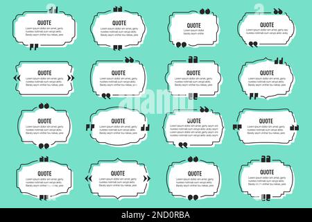 Big set of quote text vintage labels frames in a flat design. Quote textbox collection Stock Vector