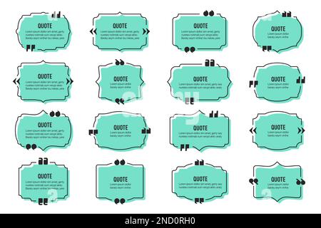 Big set of quote text vintage labels frames in a flat design. Quote textbox collection Stock Vector