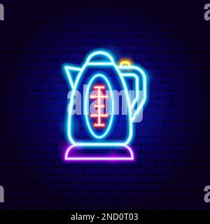 Electric Kettle Neon Sign Stock Vector
