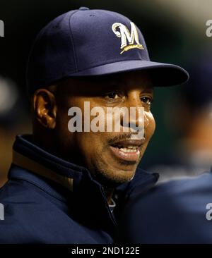 New York Mets coach Willie Randolph congratulates Jose Reyes after he  scored in the eighth inning against the Houston Astros at Shea Stadium in  New York Monday, April 11, 2005. The Mets