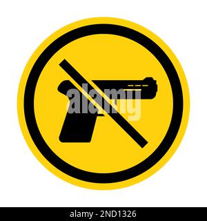 Prohibition sign guns, No guns sign On White Background Stock Vector