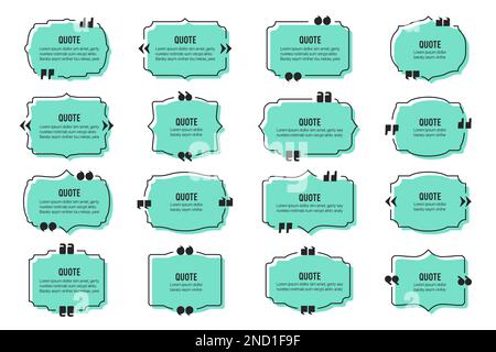 Big set of quote text vintage labels frames in a flat design. Quote textbox collection Stock Vector