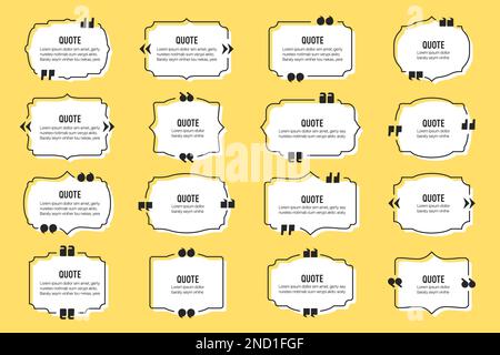 Big set of quote text vintage labels frames in a flat design. Quote textbox collection Stock Vector