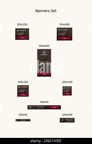 Set of standard web advertising and marketing banners. Stock Vector