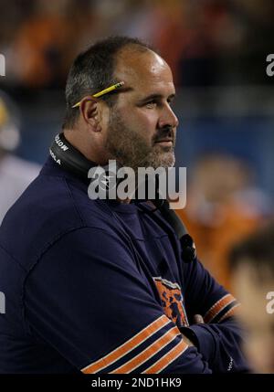 Offensive Line coach Mike Tice heads out to the field for the Chicago Bears  training camp practice at Olivet Nazarene University in Bourbonnais, IL.  (Credit Image: © John Rowland/Southcreek Global/ Stock Photo -