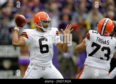 19 SEP 2010: Cleveland Browns quarterback Seneca Wallace (6) throws during  the Browns game against the the Kansas City Chiefs in Cleveland Ohio  September 19, 2010. (Icon Sportswire via AP Images Stock Photo - Alamy