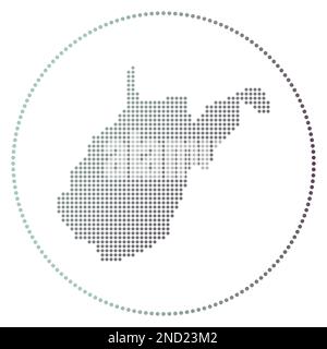 Virginia map. Map of Virginia in dotted style. Borders of the US state ...