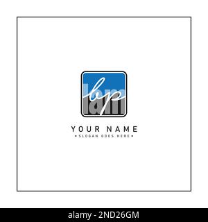 Simple Signature Logo for Alphabet BP - Handwritten Signature for Photography and Fashion Business Stock Vector