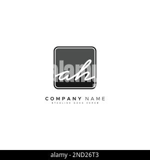 Initial Signature Logo for Letter AH - Vector Logo Template in Handwritten Signature Style Stock Vector