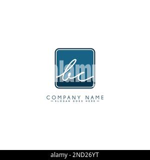 BC Simple Signature Logo - Handwritten Vector Template for B and C Logo Stock Vector