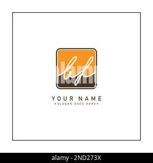 Simple Signature Logo for Alphabet BF - Handwritten Signature for Photography and Fashion Business Stock Vector