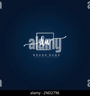 DU Handwritten Signature logo - Vector Logo Template for Beauty, Fashion and Photography Business Stock Vector