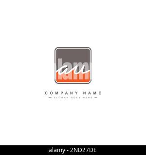 AU Initial Logo in Signature Style for Photography and Fashion Business - Hand Drawn Signature Logo Vector Stock Vector