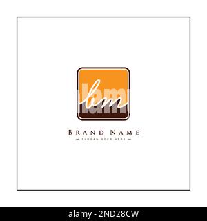 Handwritten Signature logo for Initial Letter BM - Vector Logo Template for Alphabet B and M Stock Vector