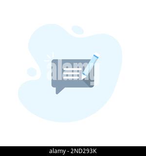 Feedback message with pencil icon in excellent flat design. Vector illustration eps10 Stock Vector