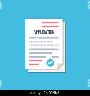 Application document form in a flat design. Vector illustration Stock Vector