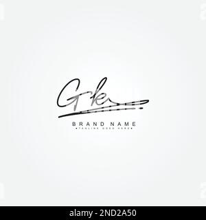 Simple Signature Logo for Alphabet GK - Handwritten Signature for Photography and Fashion Business Stock Vector
