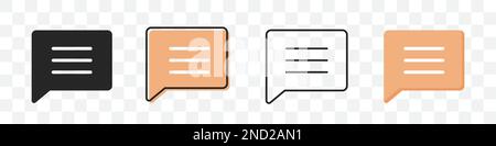 Comment icons collection in different style on a transparent background. Vector illustration Stock Vector