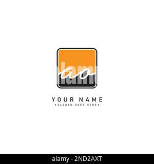 Simple Signature Logo for Alphabet AO - Handwritten Signature for Photography and Fashion Business Stock Vector