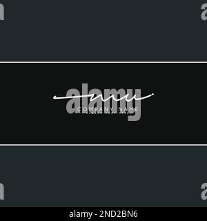 Simple Signature Logo for Alphabet MU - Handwritten Signature for Photography and Fashion Business Stock Vector