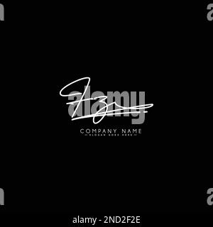 FZ Handwritten Signature logo - Vector Logo Template for Beauty, Fashion and Photography Business Stock Vector