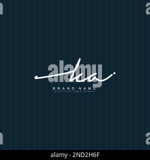 KA Handwritten Signature logo - Vector Logo Template for Beauty, Fashion and Photography Business Stock Vector