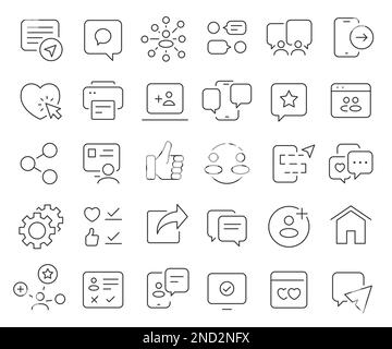 Social networks and media line icons collection. Thin outline icons pack. Vector illustration eps10 Stock Vector